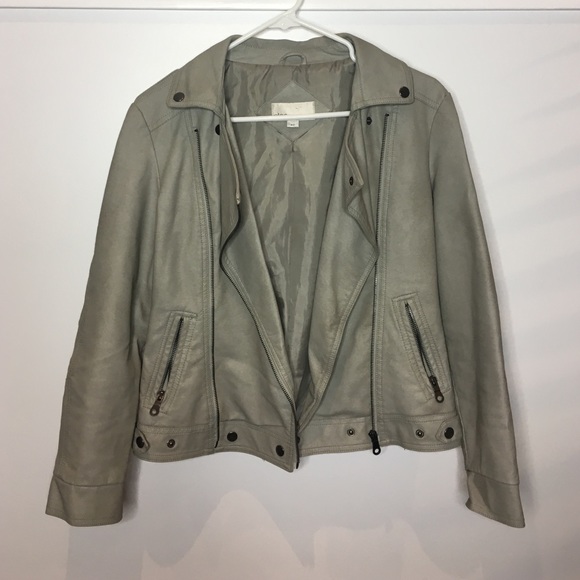 Grey Leather Jacket, Small (Women’s) - Picture 1 of 3
